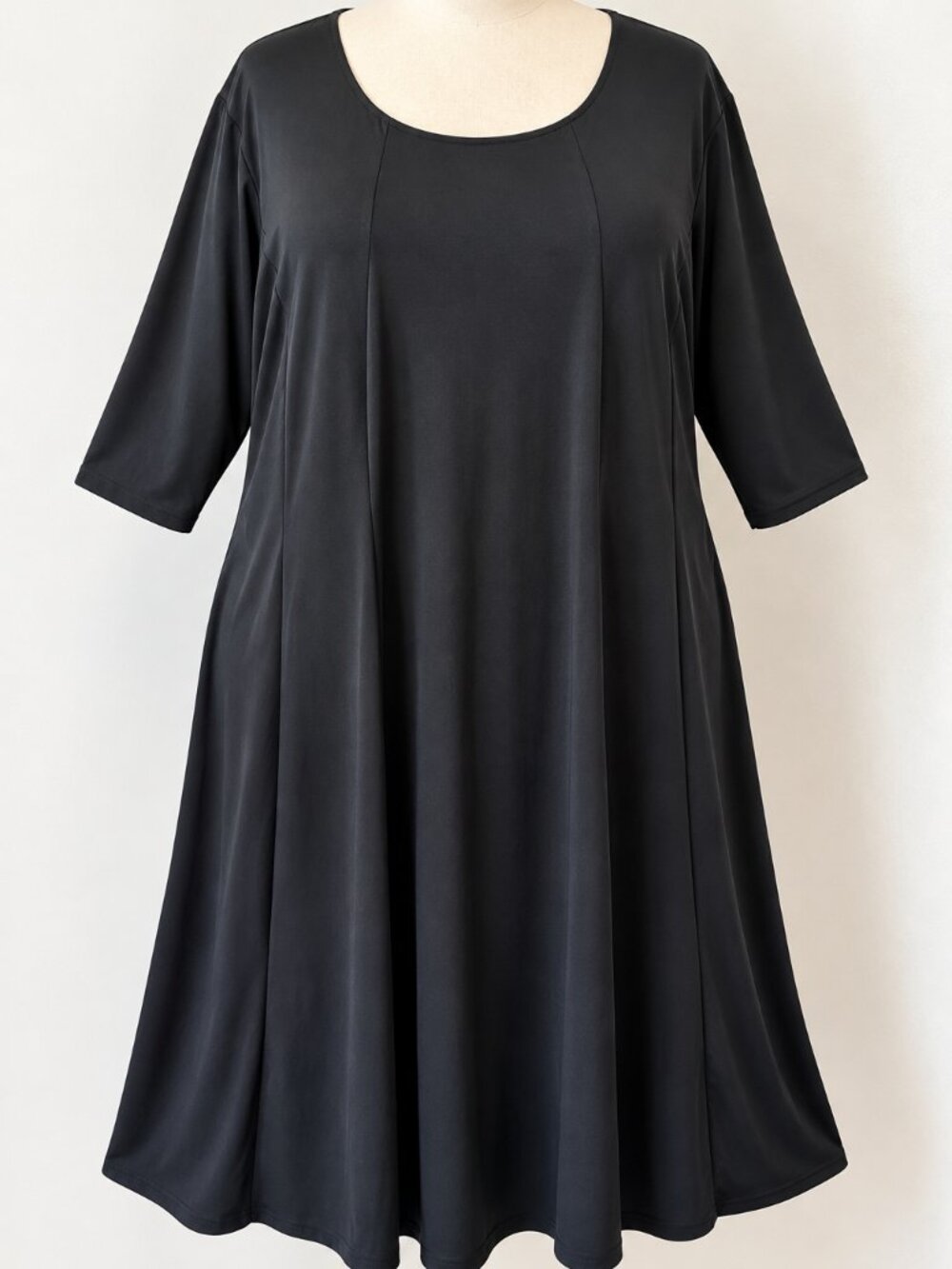 Woman Within 3X Black Swing Dress Stretch A-Line 30/32 Plus Size